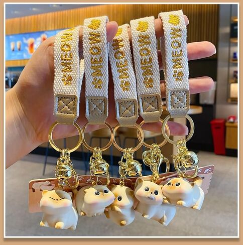Men Women Super Cute Kawaii Creative Different Posture Lucky Cat Kitty Keychain Lover Keyring Key Chain Key Ring in Saudi Arabia