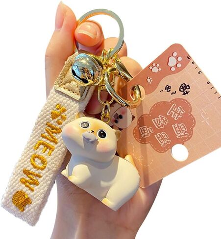 Men Women Super Cute Kawaii Creative Different Posture Lucky Cat Kitty Keychain Lover Keyring Key Chain Key Ring in Saudi Arabia