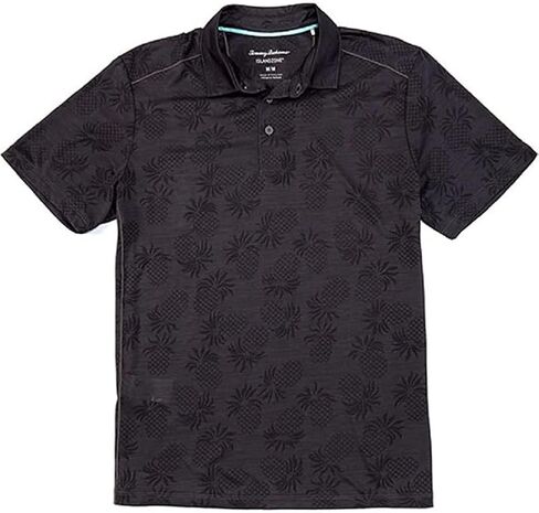 Tommy Bahama Pineapple Palm Coast Golf Polo Shirt (Color: Black, Size XXL) in Saudi Arabia