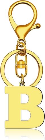Letter Keychain Gold A-Z Keychain Monogrammed Gift Stainless Steel Initial Keyring Birthday Christmas Couple Gift in Saudi Arabia