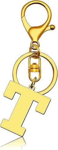 Letter Keychain Gold A-Z Keychain Monogrammed Gift Stainless Steel Initial Keyring Birthday Christmas Couple Gift in Saudi Arabia