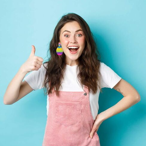 4 Pairs Easter Earrings for Women, Beaded Rabbit Bunny Earrings Colorful Easter Egg Earrings, Spring Holiday Earrings Handmade Easter Accessory Jewelry Gifts in Kuwait