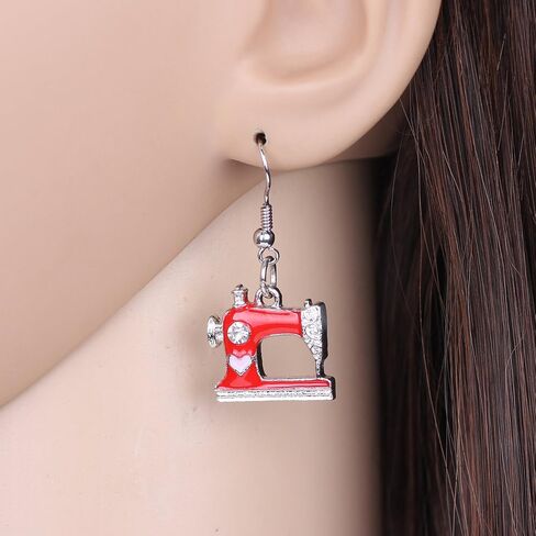 NEWEI Cute Sewing Machine Earrings Lightweight Sew Tools Jewelry for Women Girls Sewer Quilter Seamstress Gifts in Saudi Arabia