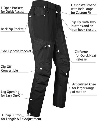fit space Men's Reinforced Hiking Pants Zip Off Convertible Cargo Pants Qucik Dry Stretch Vented in Saudi Arabia
