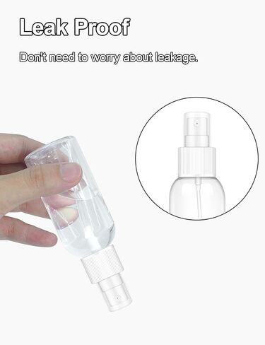 Spray Bottles, 2oz/50ml Clear Empty Fine Mist Plastic Mini Travel Bottle Set, Travel Sized Spray Bottles for Toners, Face & Hair Mist with 2 Funnels and 6pcs Labels (6 Pack) in Kuwait