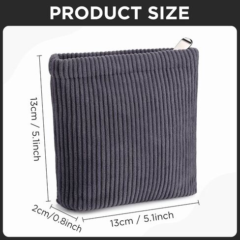 Corduroy Mini Makeup Bag for Purse Solid Color Small Makeup Zipper Pouch Travel Cosmetic Bag Coin Purse Cute Preppy Waterproof Portable Toiletry Organizer Storage Pouch Bag for Girl Women (Beige) in Kuwait