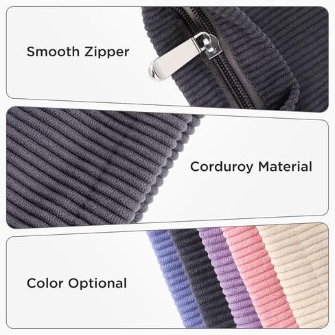 Corduroy Mini Makeup Bag for Purse Solid Color Small Makeup Zipper Pouch Travel Cosmetic Bag Coin Purse Cute Preppy Waterproof Portable Toiletry Organizer Storage Pouch Bag for Girl Women (Beige) in Kuwait