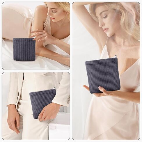 Corduroy Mini Makeup Bag for Purse Solid Color Small Makeup Zipper Pouch Travel Cosmetic Bag Coin Purse Cute Preppy Waterproof Portable Toiletry Organizer Storage Pouch Bag for Girl Women (Beige) in Kuwait