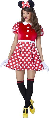 Spirit Halloween Disney Adult Minnie Mouse Costume | Officially Licensed | Couple Costume | Easy Halloween Costume in Saudi Arabia