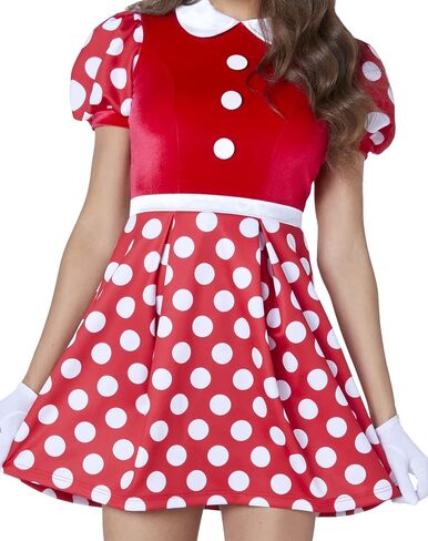 Spirit Halloween Disney Adult Minnie Mouse Costume | Officially Licensed | Couple Costume | Easy Halloween Costume in Saudi Arabia