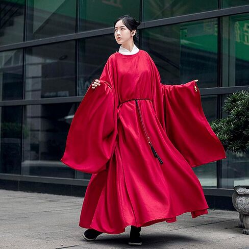 Adult Traditional Hanfu Wide Sleeve Round Neck Gown Ming Dynasty Ancient Chinese Costume in Saudi Arabia