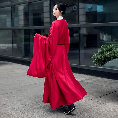 Adult Traditional Hanfu Wide Sleeve Round Neck Gown Ming Dynasty Ancient Chinese Costume in Saudi Arabia