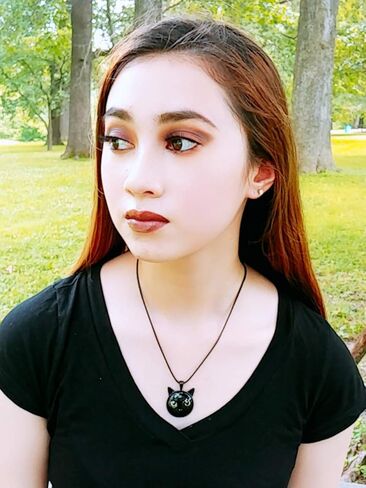 Kitty Pendant Halloween Black Cat Necklace - Peeking Black Cat Pendant - Black Kitty Pendant in Kuwait