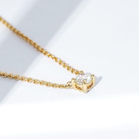 Amazon Essentials 14K Gold Plated Cubic Zirconia Solitaire Pendant Necklace in Saudi Arabia