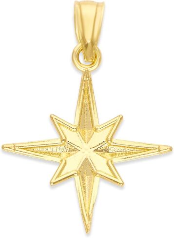 10k Real Solid Gold Polaris, The North Star Pendant, Astronomy Jewelry, Celestial Gifts for Her, Yellow in Saudi Arabia