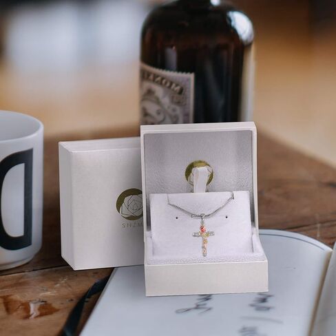 SNZM الصليب قلادة قلادة للنساء روز زهرة قلادة مجوهرات لعيد الميلاد عيد ميلاد عيد الحب قلادة للنساء 18 مع 2 بوصة in Kuwait