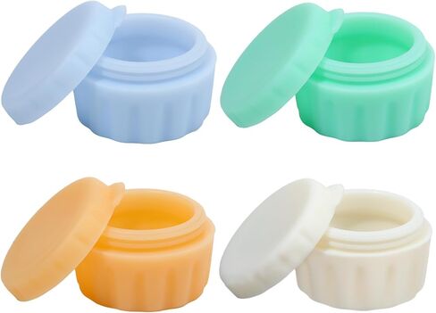 RONRONS 20ml Silicone Travel Jars, Mini Leak Proof Travel Containers for Creams Toiletries Small Lotion Refillable Cosmetic Jar with Lids, Sealed Bottles Makeup in Saudi Arabia