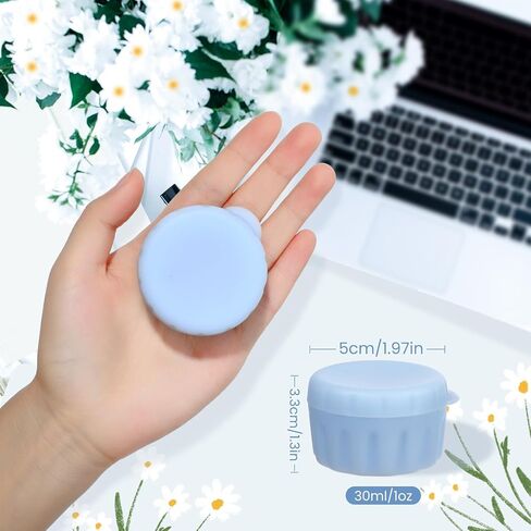 RONRONS 20ml Silicone Travel Jars, Mini Leak Proof Travel Containers for Creams Toiletries Small Lotion Refillable Cosmetic Jar with Lids, Sealed Bottles Makeup in Saudi Arabia