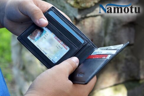 Namotu Real Carbon Fiber Wallet w/RFID Blocking Tech, Leather at Hinges and Trim - ID Window - Mens Slim Thin Real Carbon Bifold to Protect Your Money and Cards Identity in Saudi Arabia