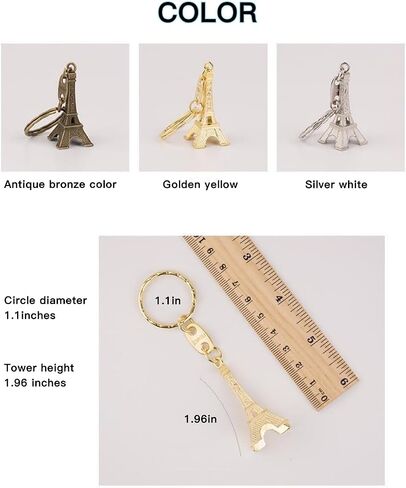 TANGMENGXI Eiffel Tower key chain favor Lovely decoration 3D souvenir Keychain, French souvenirs key rings in Saudi Arabia