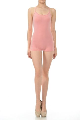 7Wins JJJ Women Catsuit Cotton Tank Spaghetti Strapped Short Yoga Bodysuit Jumpsuit in Saudi Arabia