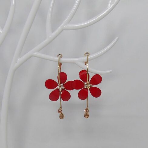 QzxEqz Bohemian Daisy Flower Earrings Matte Floral Petal Drop Dangle Earrings Layered Flower Earrings for Women Girls Chic Wedding Jewelry in Saudi Arabia