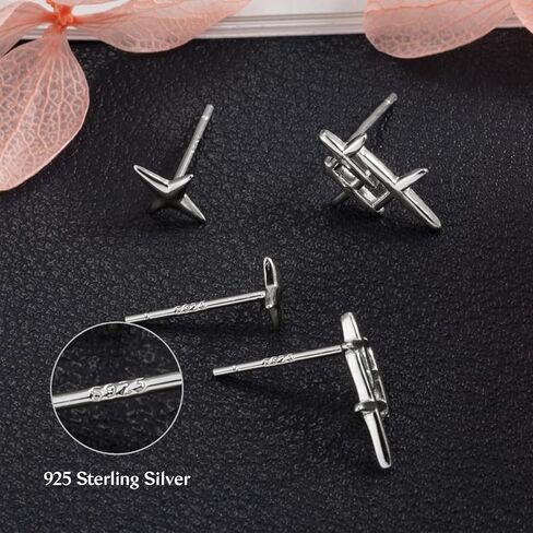 HAISWET Sterling Silver 2 Pcs Star Small Stud Earrings Set for Women Teen Girls in Kuwait