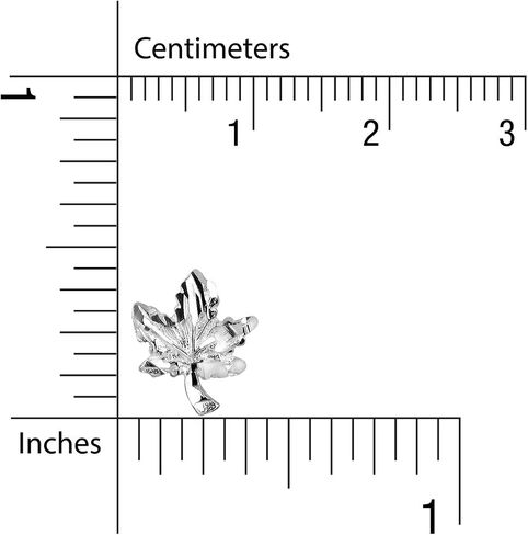 WithLoveSilver 925 Sterling Silver Tiny Diamond Cut Maple Leaf Canada Stud Earrings, Sterling Silver in Saudi Arabia