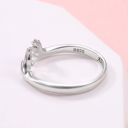خواتم هَج رينجز 925 فضة استرلينية قابلة للتعديل - التفاف مفتوح حول حلقات معانقة للنساء، مجوهرات هوج هاند خواتم هدية عيد الأم للابنة in Kuwait
