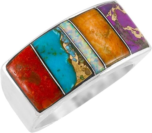 Turquoise Ring Sterling Silver 925 Genuine Gemstones Size 6 to 11 in Saudi Arabia