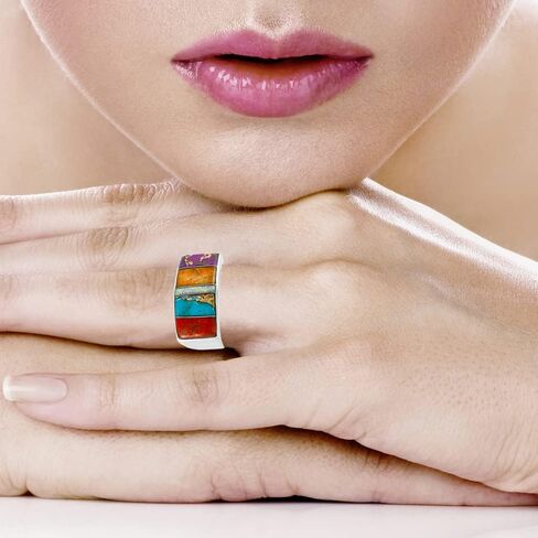 Turquoise Ring Sterling Silver 925 Genuine Gemstones Size 6 to 11 in Saudi Arabia
