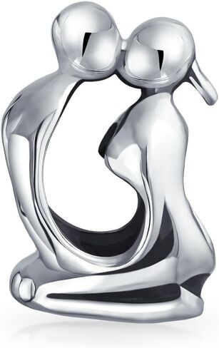 Couples Kissing Lovers Sculpture Charm Bead For Women Wife Girlfriend .925 Sterling Silver Fits European Bracelet in Saudi Arabia