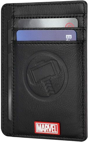 MARVEL Wallets, Avengers Wallets, Thor Wallets, Genuine Leather Wallet, Slim Minimalist Leather Front Pocket RFID Blocking Wallets for Men Women Thor-(Black), KB2 in Saudi Arabia