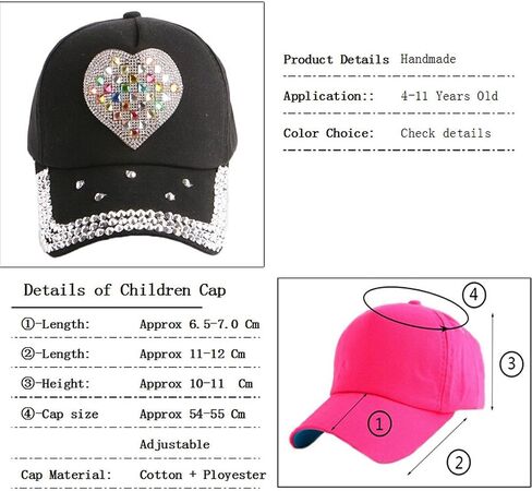 Women Bling Heart Shape Baseball Cap Rhinestones Vintage Jean Sport Hat in Saudi Arabia