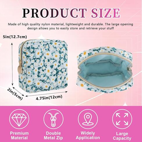 حقيبة مكياج وردية ساخنة، حقيبة مكياج صغيرة من النايلون، حقيبة مستحضرات تجميل صغيرة من بريبي، حقيبة مكياج صغيرة الحجم، حقيبة أدوات الزينة، محفظة بسحاب مقاومة للماء، حقيبة سفر للعملات المعدنية، حقيبة تخزين للمناديل الصحية للنساء والفتيات والمراهقات in Kuwait