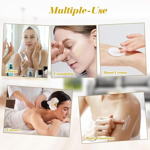 4 Pack 30ml/1oz Clear Airless Pump Bottle Plastic Vacuum Pump Press Container Empty Lotion Dispenser for Cream Toiletries Liquid Foundation Cosmetic Sample Travel - Gold in Saudi Arabia