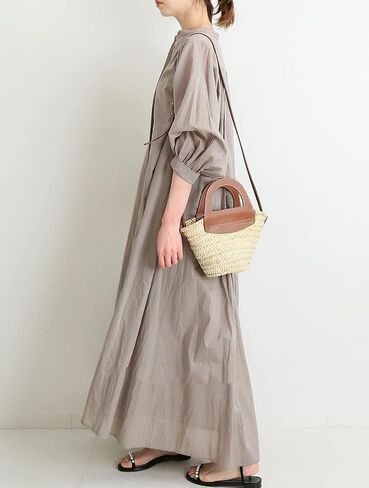 chouyatou Women's Loose Bishop Sleeve Maxi Shirt Dress Spring Summer Cotton Button Down Dress in Saudi Arabia