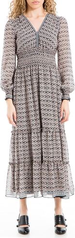 Max Studio Women's Long Sleeve V-Neck Maxi Dress in Saudi Arabia