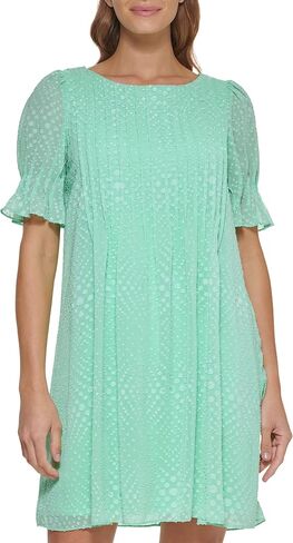 DKNY Women's Pleated Front Cinch Sleeve Flowy Dress in Saudi Arabia