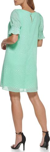 DKNY Women's Pleated Front Cinch Sleeve Flowy Dress in Saudi Arabia