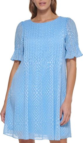 DKNY Women's Pleated Front Cinch Sleeve Flowy Dress in Saudi Arabia