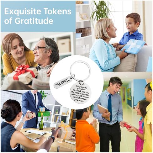 150 PCS Employee Appreciation Gifts Bulk Include 50 Thank You Keychains, Inspirational Stainless Steel Keyrings with 50 Organza Bags and 50 Cards, Appreciation Gifts for Coworker Nurse in Saudi Arabia