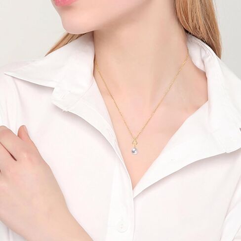 14k Gold Wing Pearl Pendant Necklace for Women, Fine Jewelry Gifts for Her, Anniversary Present for Wife/Girlfriend, 18" in Saudi Arabia