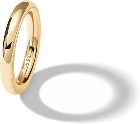 3mm Rings for Women Girls 14K Real Gold Plated Round Edged Ring Non Tarnish Minimalism ring Cute Stacking Thumb Pinky Band Size 5 to 10 Gold and Silver 1PC/2PCS in Saudi Arabia