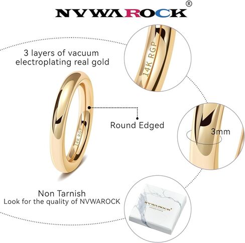3mm Rings for Women Girls 14K Real Gold Plated Round Edged Ring Non Tarnish Minimalism ring Cute Stacking Thumb Pinky Band Size 5 to 10 Gold and Silver 1PC/2PCS in Saudi Arabia