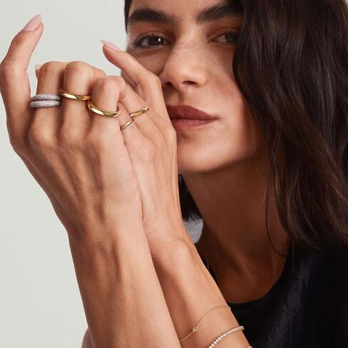 3mm Rings for Women Girls 14K Real Gold Plated Round Edged Ring Non Tarnish Minimalism ring Cute Stacking Thumb Pinky Band Size 5 to 10 Gold and Silver 1PC/2PCS in Saudi Arabia