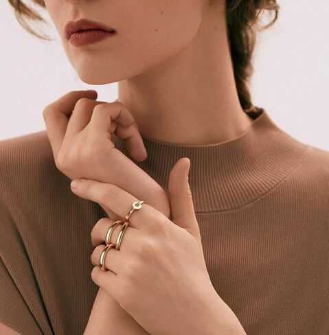 3mm Rings for Women Girls 14K Real Gold Plated Round Edged Ring Non Tarnish Minimalism ring Cute Stacking Thumb Pinky Band Size 5 to 10 Gold and Silver 1PC/2PCS in Saudi Arabia