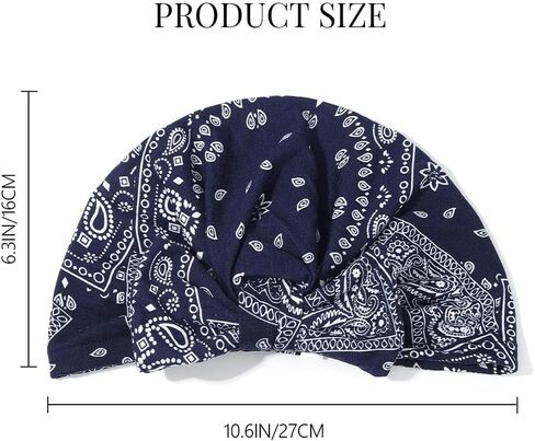 YBSHIN African Pre-Tied Bow Bowknot Headwrap Black Turban Bonnet Beanie Cap Headband Headwear for Women and Girls in Kuwait