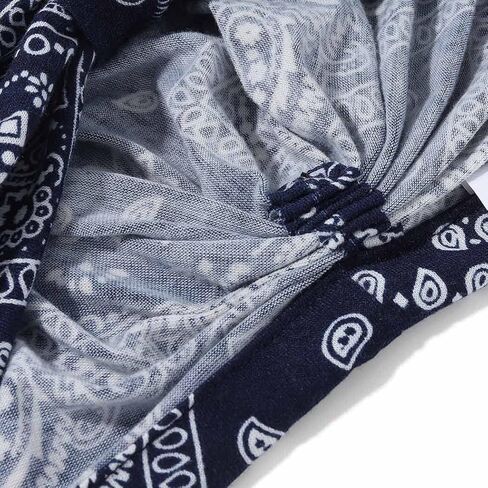 YBSHIN African Pre-Tied Bow Bowknot Headwrap Black Turban Bonnet Beanie Cap Headband Headwear for Women and Girls in Kuwait