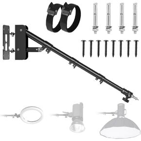 Wall Mounting Triangle Boom Arm for Ring Light,Ring Light Mount Support 180°Flexible Rotation for Studio Video Light, Monolight, Photography, Softbox, Barber, Reflector. (71inch/180cm)